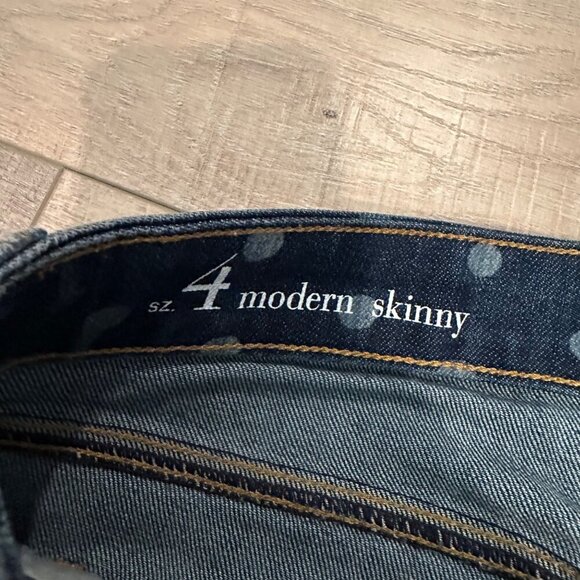 LOFT WOMENS SIZE 4 SKINNY POLKA DOT DENIM JEANS - Picture 8 of 10